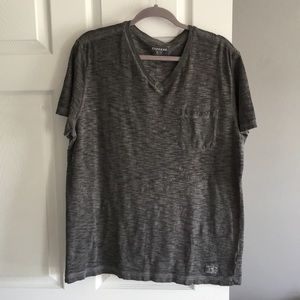 Express Men’s V Neck Pocket Tee in dark Gray